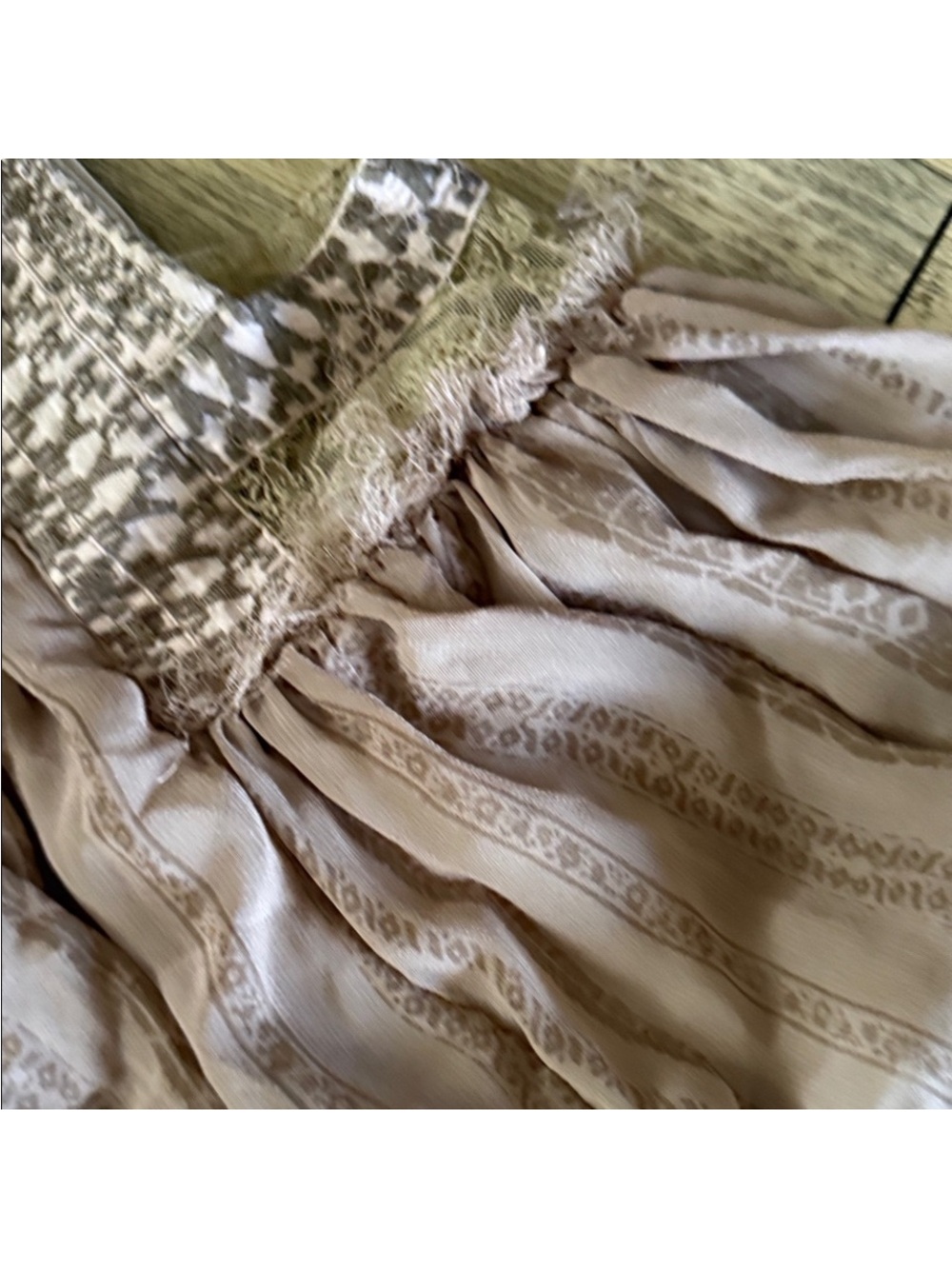 We The Free Lace & Embroidered Mini Dress in Taupe Cream - Picture 5 of 10